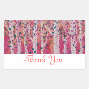 gold Bird Thank You Stickers