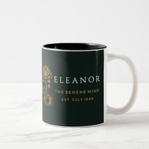 Gold Birth Flower Custom Mug - July Water Lily