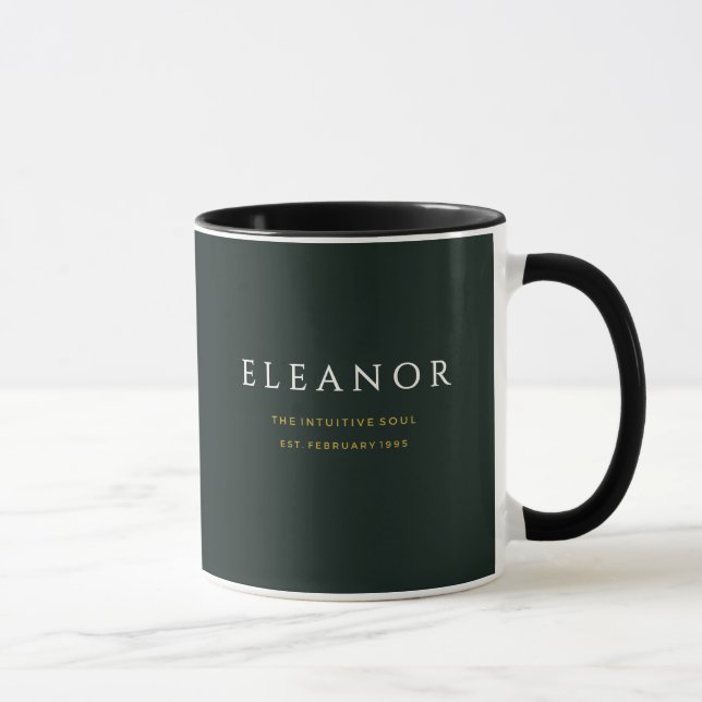 Gold Birth Flower Custom Name Mug - February (Right)