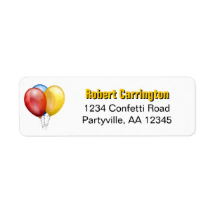 Gold Birthday Balloons Address