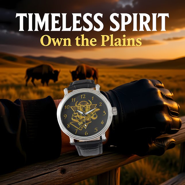 Gold Bison Buffalo Rocking out on Guitar Watch (Creator Uploaded)