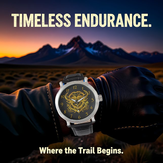 Gold Bison in Sunglasses Illustration Watch (Creator Uploaded)