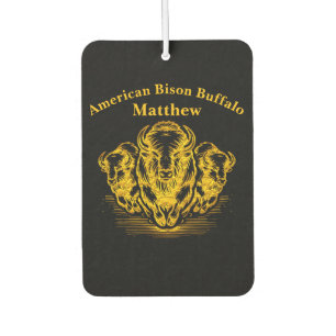 Gold Bison Stampede in a Wild Prairie Setting Air Freshener