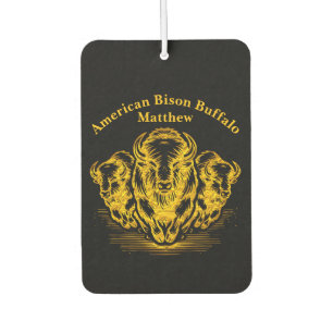 Gold Bison Stampede in a Wild Prairie Setting Air Freshener