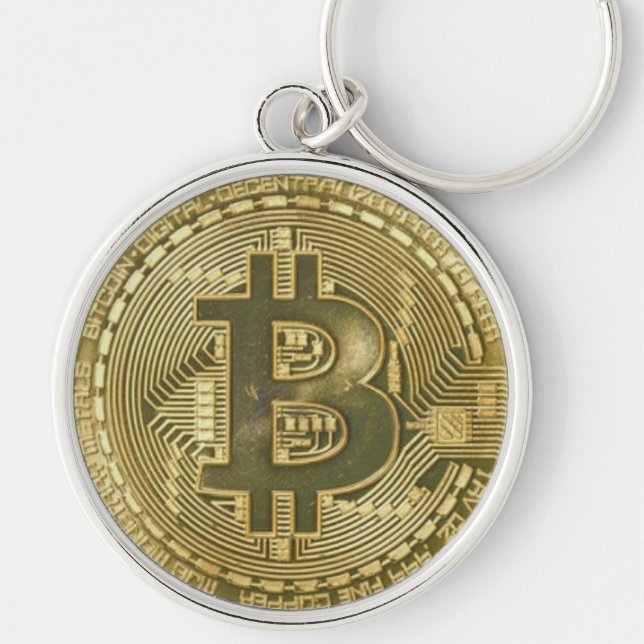 Gold Bitcoin Cryptocurrency Keychain (Front)