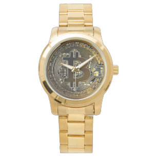 Gold Bitcoin Watch for Man