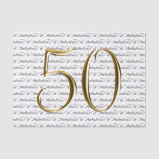 Gold Black 50 and Fabulous | 50th Birthday Tissue Paper