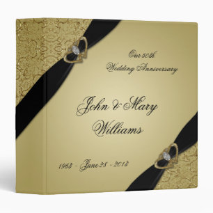 Gold Black 50th Wedding Anniversary Binder