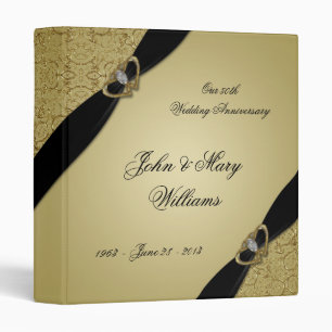 Gold Black 50th Wedding Anniversary Binder
