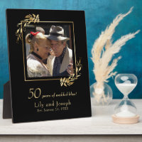 Gold Black 50th Wedding Anniversary Couple Photo