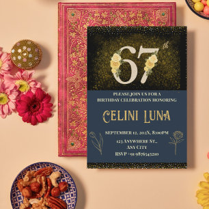 Gold & Black 61st–69th Birthday Party Invitations