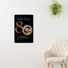 Gold Black 80th Birthday Party Affiche de bienvenu