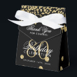 Gold Black 80th Birthday Thank You Confetti Favor Box<br><div class="desc">Elegant "Thank You" 80th Birthday Gold Faux Glitter Confetti Black design.</div>