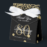 Gold Black 80th Birthday Thank You Confetti Favor Box<br><div class="desc">Elegant "Thank You" 80th Birthday Gold Faux Glitter Confetti Black design.</div>