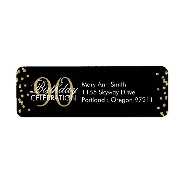 Gold Black 90e anniversaire Parties scintillant Co (Devant)