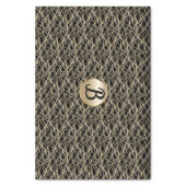 Gold Black Abstract Glamour Glam Monogram Party Tissue Paper (Vertical)
