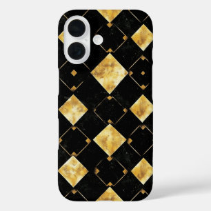 Gold Black Abstract Pattern iPhone 16 Case