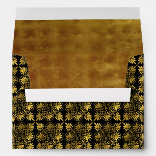 Gold Black Ancient Greek Meander Pattern Envelope
