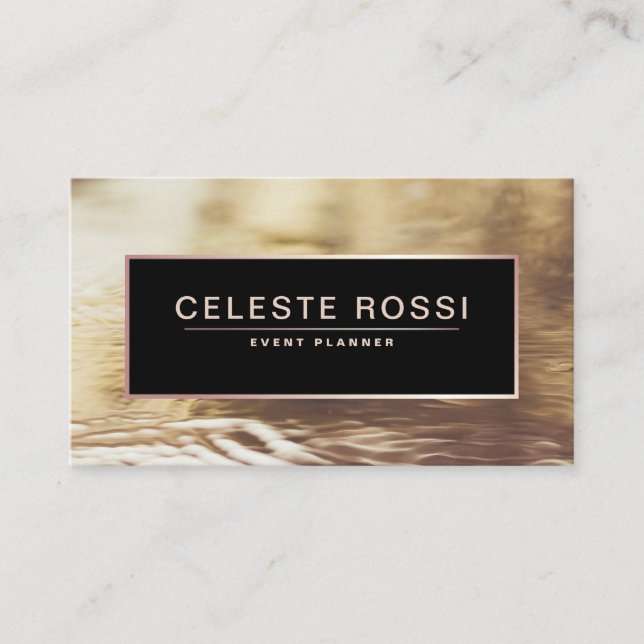 Gold black and elegant foil effect professional business card (Front)