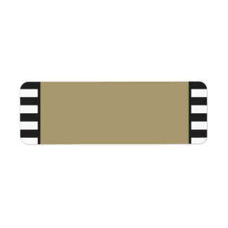 Gold - Black and White Stripes - Return Address