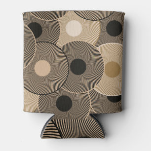 Gold Black Arc Wheels: Abstract Can Cooler