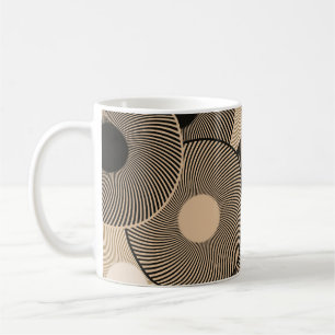 Gold Black Arc Wheels: Abstract Coffee Mug