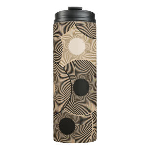 Gold Black Arc Wheels: Abstract Thermal Tumbler