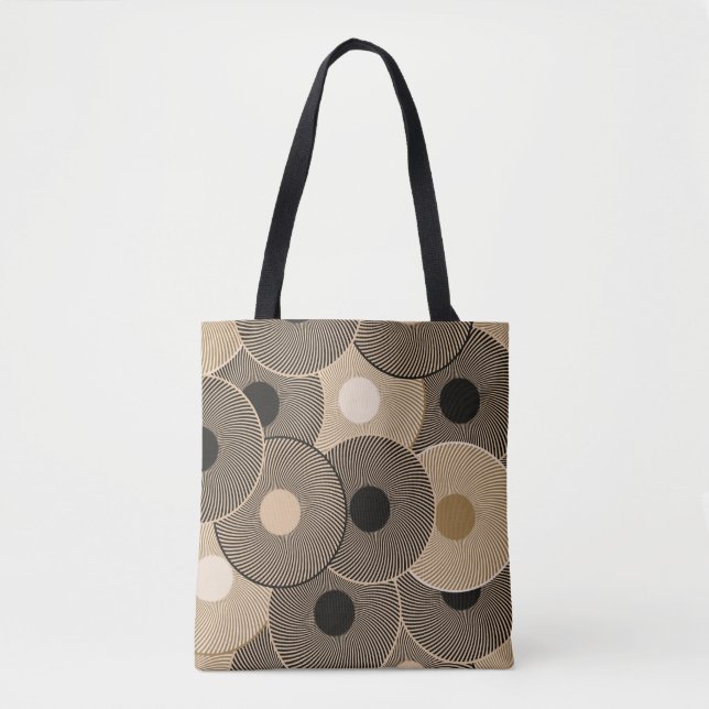 Gold Black Arc Wheels: Abstract Tote Bag (Front)