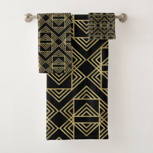 Gold & Black Art Deco Bold Retro Motif de glam