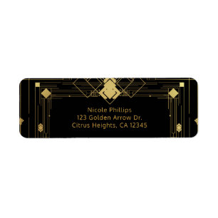 Gold & Black Art Deco Gatsby Roaring 20's Elegant