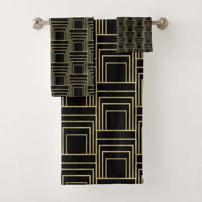 Gold Black Art Déco Géométrique Sleek Retro Glam (En situation)