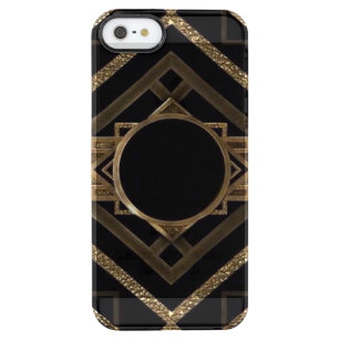 gold, black,art deco, metallic,pattern,vintage,chi clear iPhone SE/5/5s case