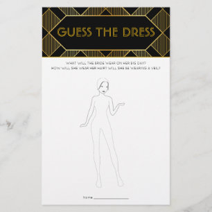 Gold & Black Art Deco Vintage Bridal Shower Game