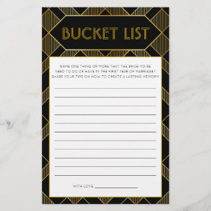 Gold & Black Art Deco Vintage Bridal Shower Game