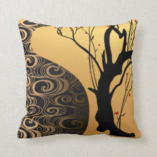 Gold & Black Asian Pattern Throw Pillow 16" x 16"