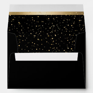 Gold & Black Belle Enveloppe de mariage élégante