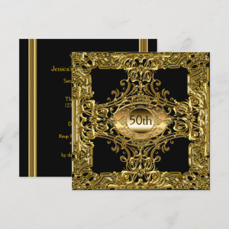 Gold Black Birthday Party Luxury Invitation