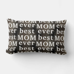 Gold Black Botanical Modern MAMA best MOM ever Lumbar Pillow