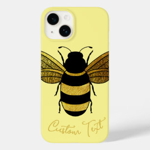 GOLD BLACK BUMBLEBEE CALLIGRAPHY TEXT SHINY BEE  Case-Mate iPhone 14 CASE