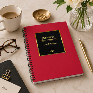 Gold black cardinal red professional business notebook