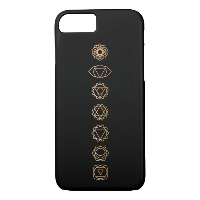 Gold Black Chakras Spiritual Case-Mate iPhone Case (Back)