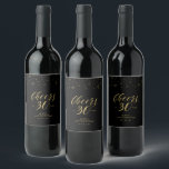 Gold & Black Cheers 30th Birthday Party Beer Label<br><div class="desc">This modern bottle label is perfect for a chic black and gold colour theme birthday party. The design features golden typography " Cheers to 30 years " and sparkle graphics. You can personalize the text and background colour. If you need a custom design, please contact me via email [barabomdesign@gmail.com] Thank...</div>