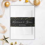 Gold Black Christmas Wedding Invitation Belly Band<br><div class="desc">Gold Black Christmas Wedding invitation belly band.</div>