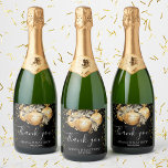 Gold Black Christmas Wedding Sparkling Wine Label<br><div class="desc">Favour wine labels to use as a wedding reception favours or for rehearsal dinner or bridal shower,  with the Gold Black Christmas Wedding invitation theme.</div>