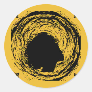 Gold & Black Classic Round Sticker