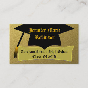 Gold & Black Classy Personalized Graduate's Card