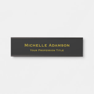 Gold & Black Color Professional Plain Modern Door Sign