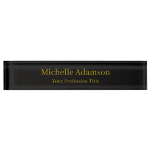 Gold & Black Color Professional Plain Modern Nameplate