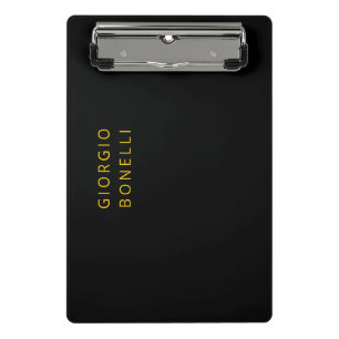 Gold & Black Colour Minimalist Personal Modern Nam Mini Clipboard