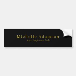 Gold & Black Colour Professional Plain Modern Bumper Sticker